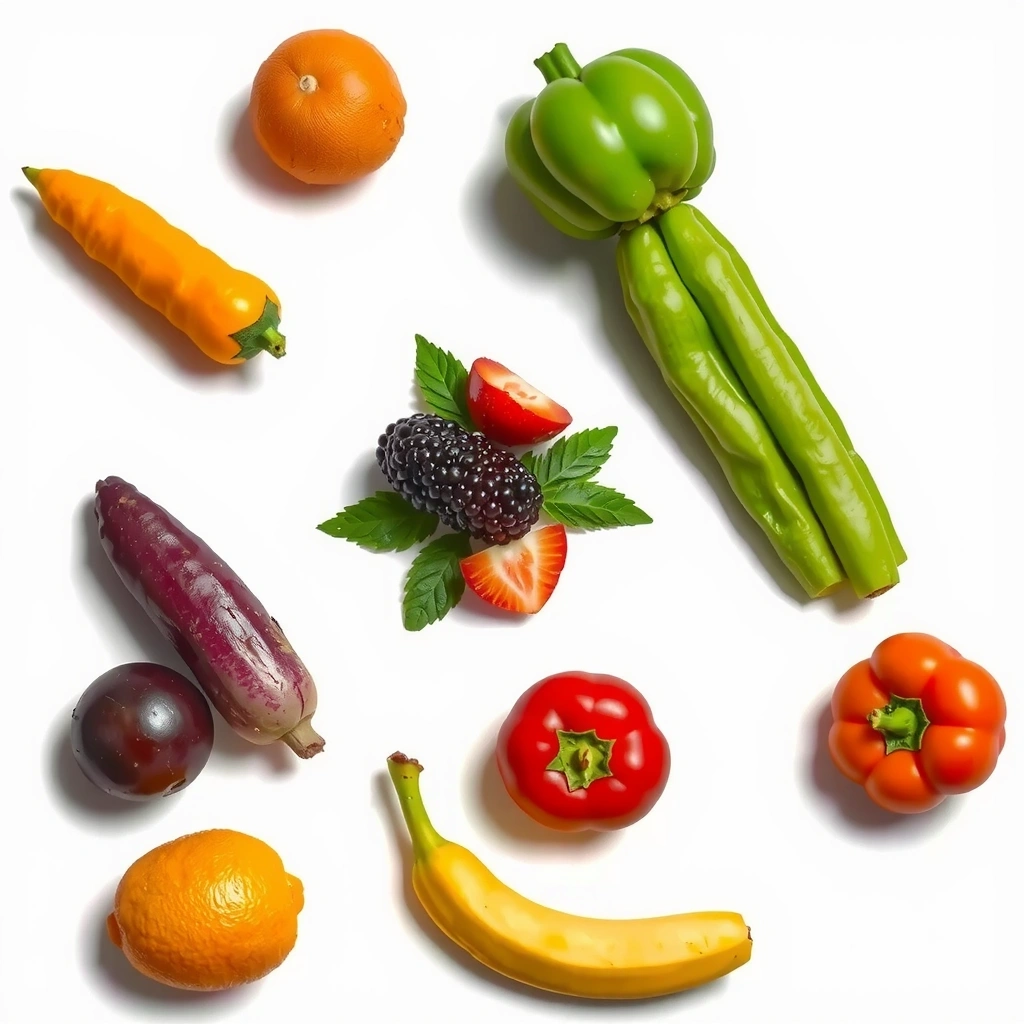 Abstrakte Darstellung von gesunder Ernährung und Nährstoffen